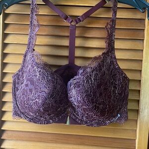 Cacique Purple Lace Bra with Underwire and Full Coverage